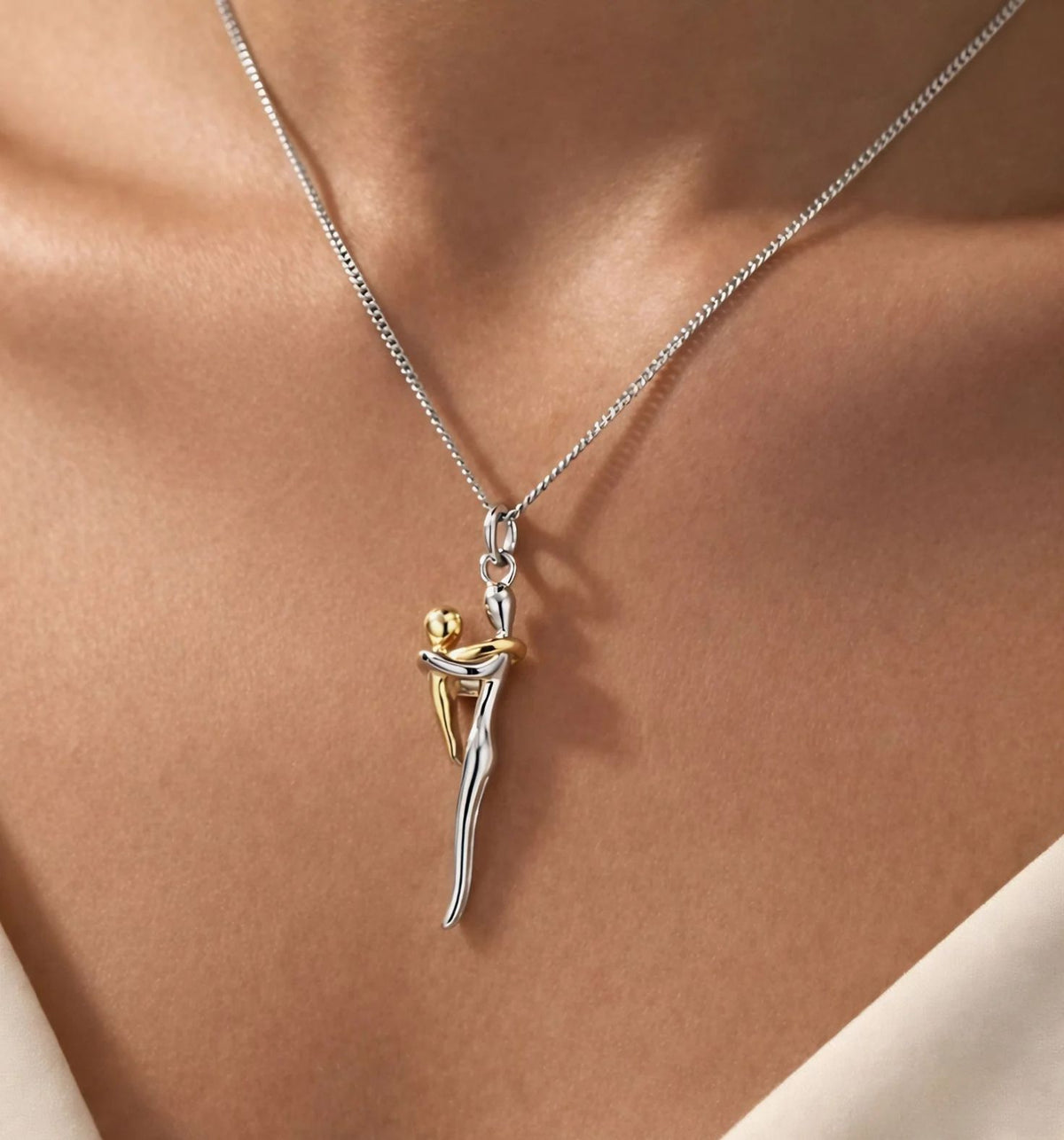 Mother & Daughter Hug Necklace
